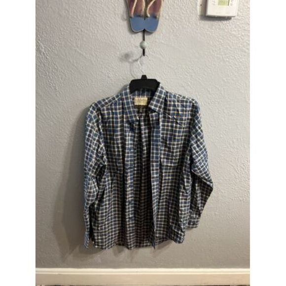 Cabela's Men's Small Blue White Striped ￼Button Down Shirt‎ - Picture 1 of 7